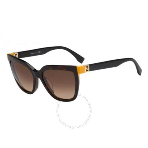 Fendi Ladies Tortoise Oval Sunglasses FF0128/S 0TRD 54